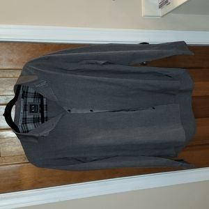 XL Regular Armani Exchange Grey Button Down Long Sleeve Dress Shirt